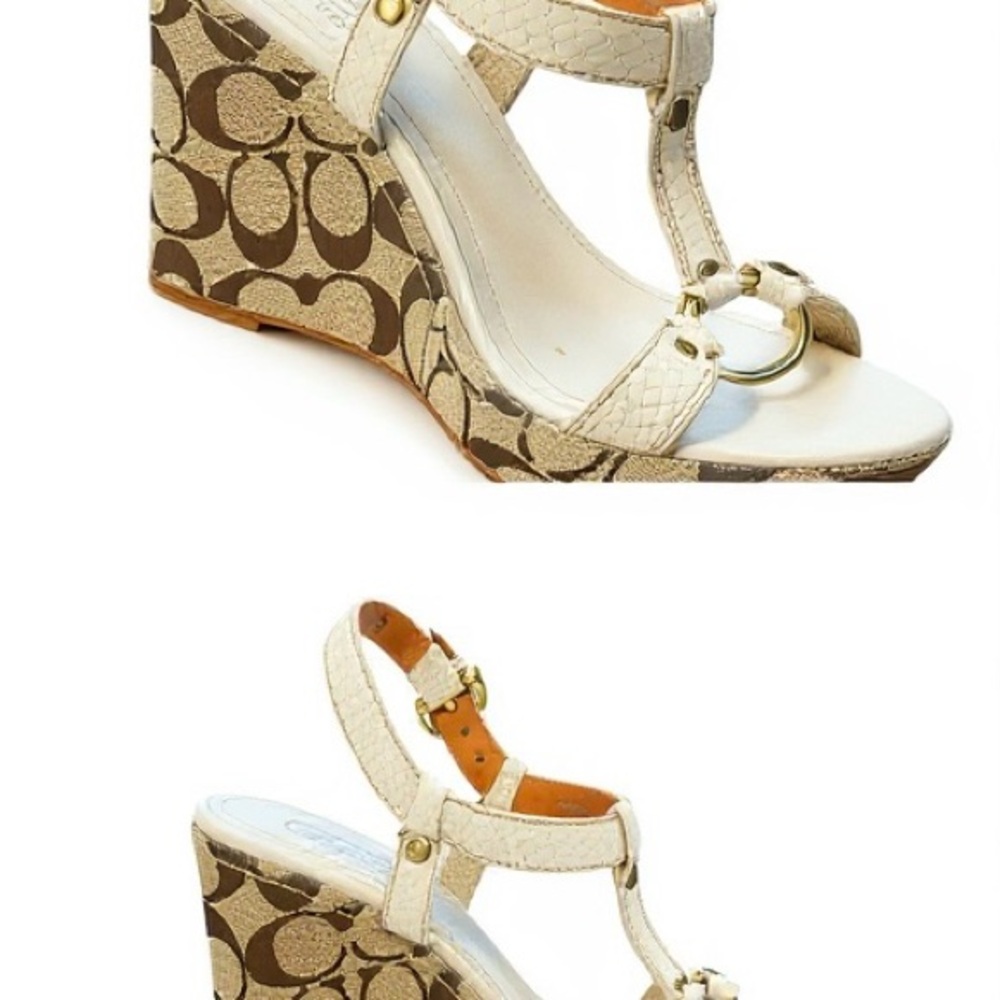 Coach “Maryalice” Signature Wedge Sandals – Size 8.5M